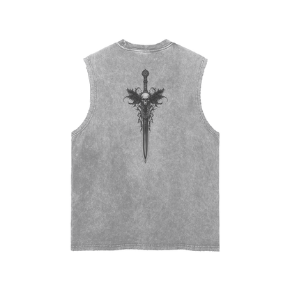 Classic 'Subtle' snow wash frayed hem tank