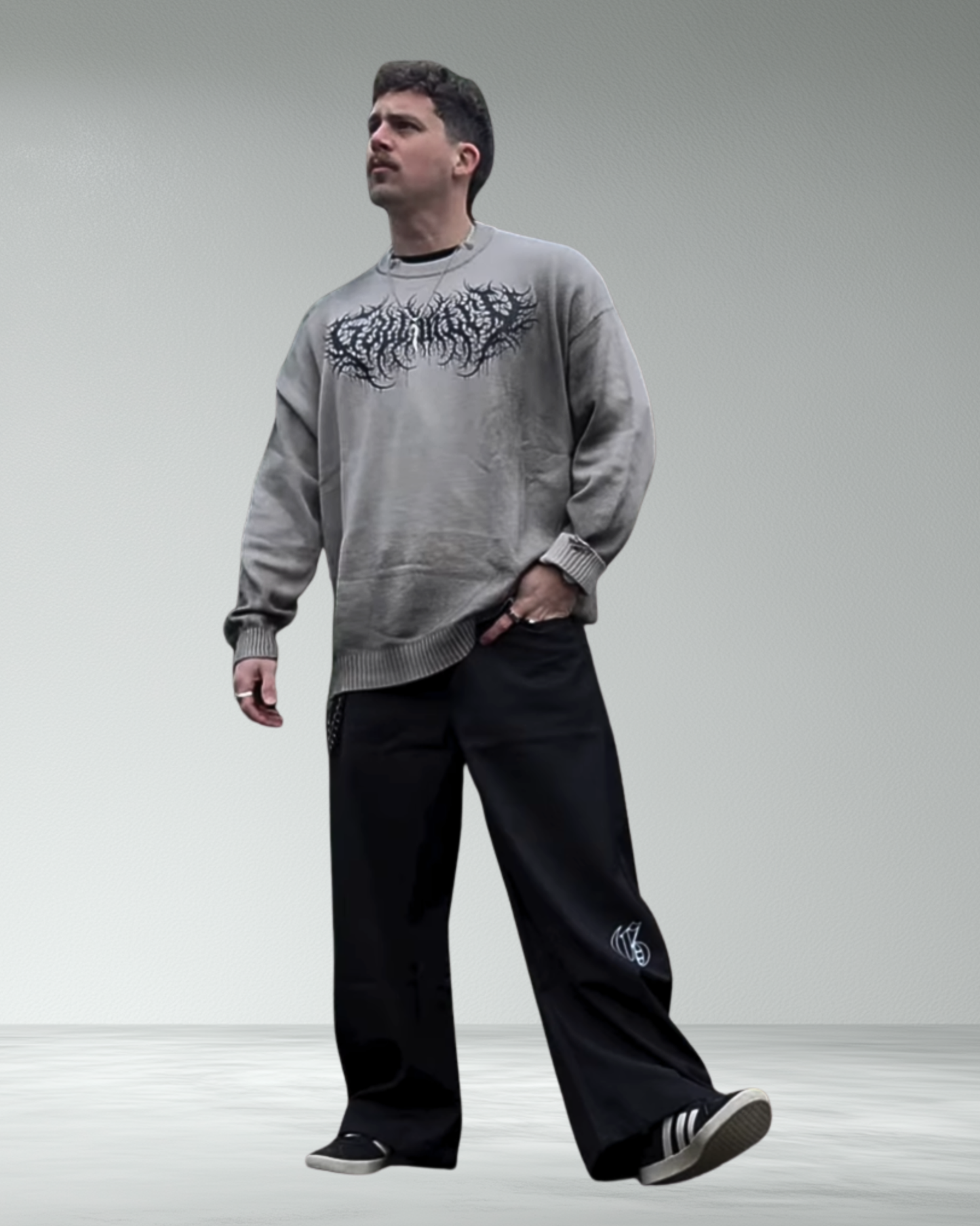 Oversized 'Hold Fast' Distressed Sweater