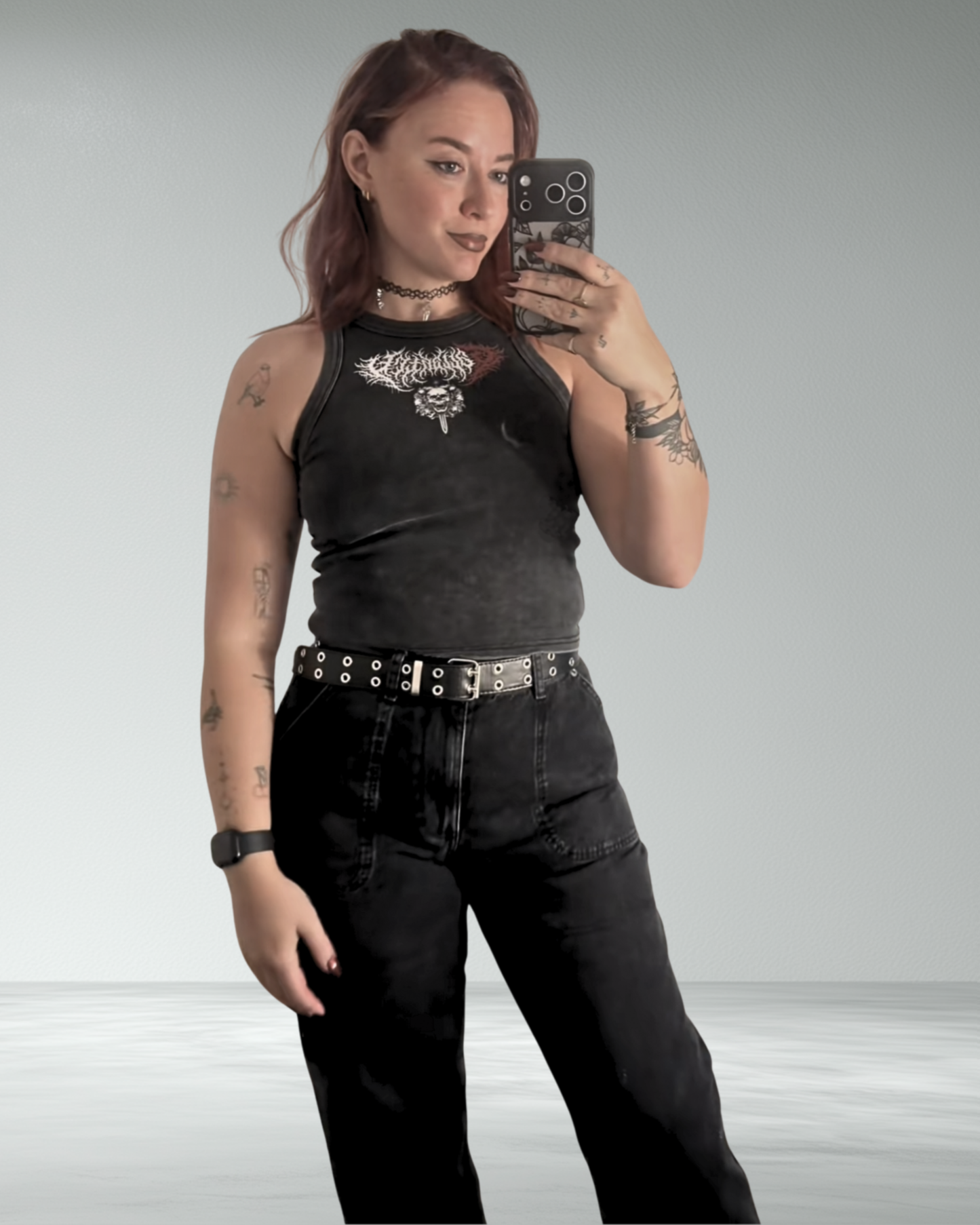 Women's Vintage Wash Bodycon 'Bite Me' Tank