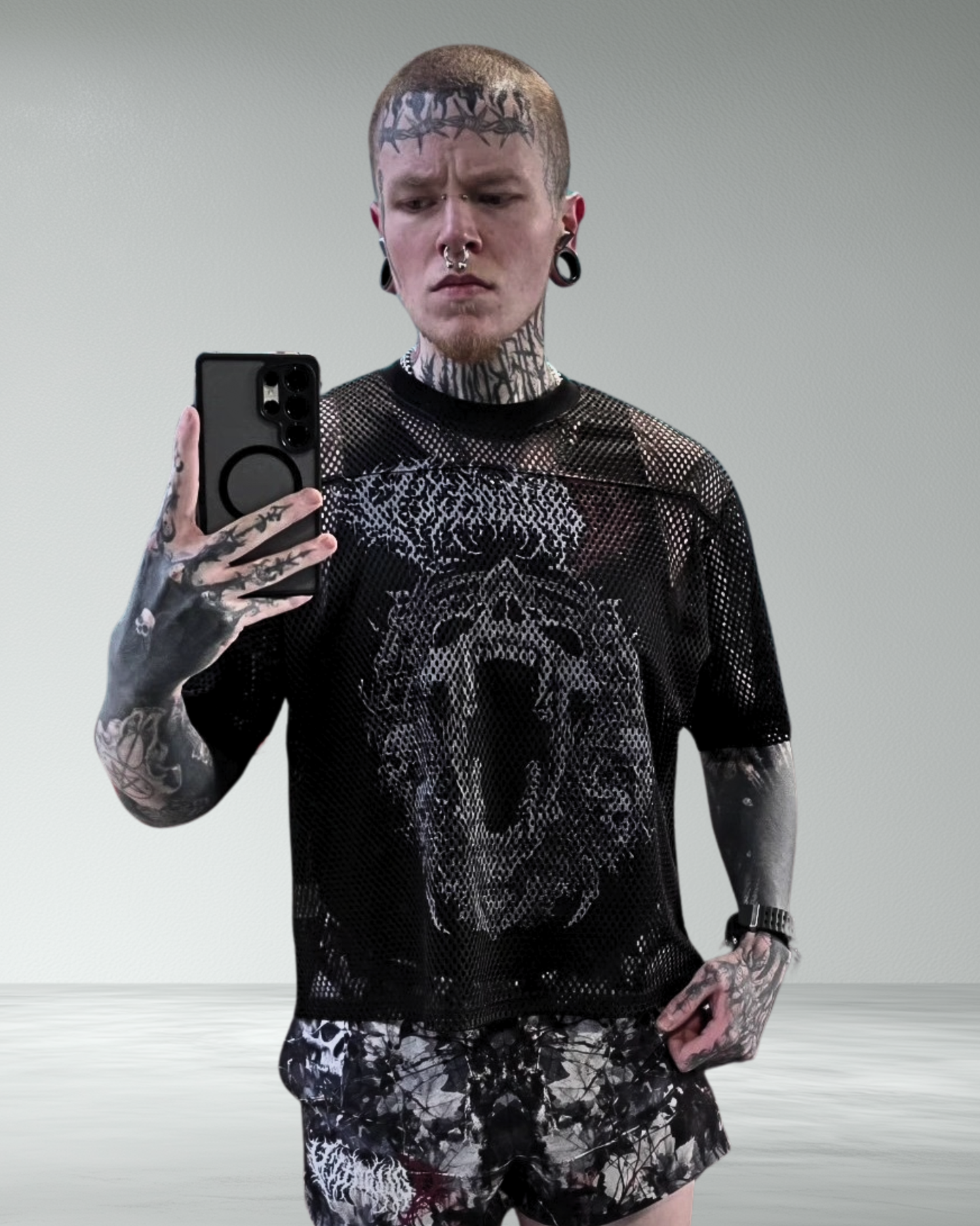 Boxy See-Through Camo Jersey