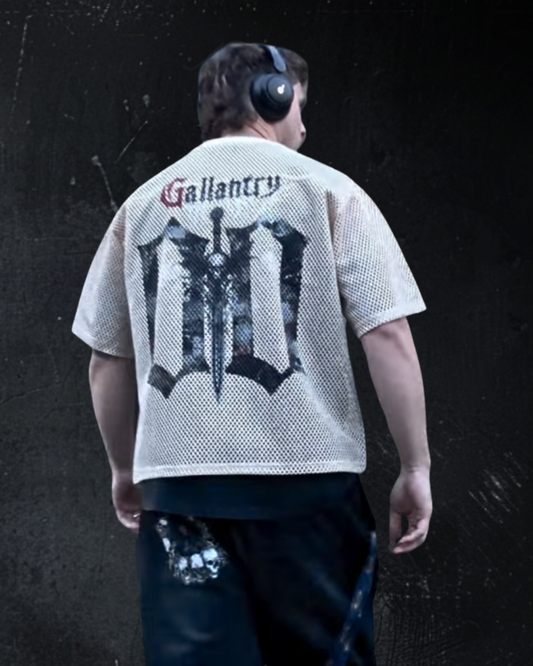 Classic boxy seethrough camo jersey