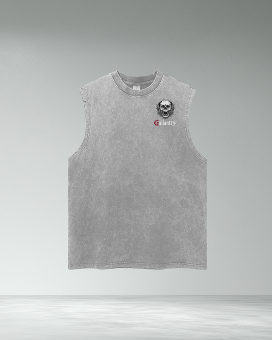 Classic vintage wash frayed hem tank