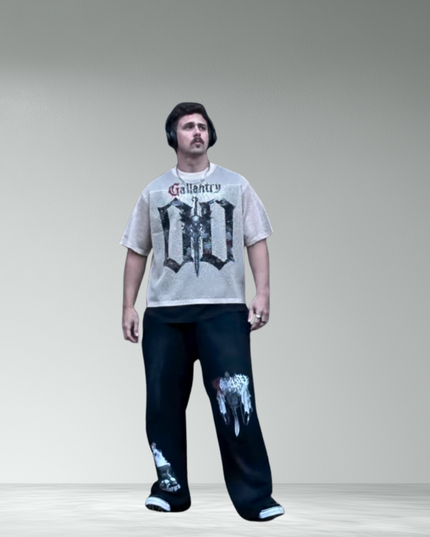 Classic boxy see through camo jersey