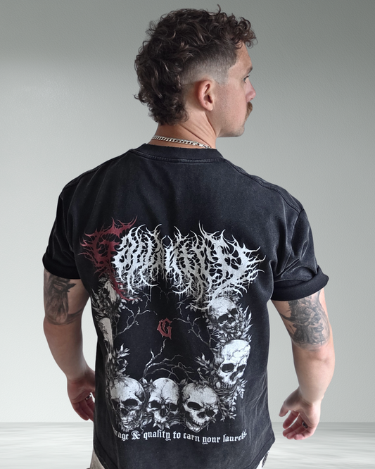 Deathcore heavyweight vintage wash frayed t
