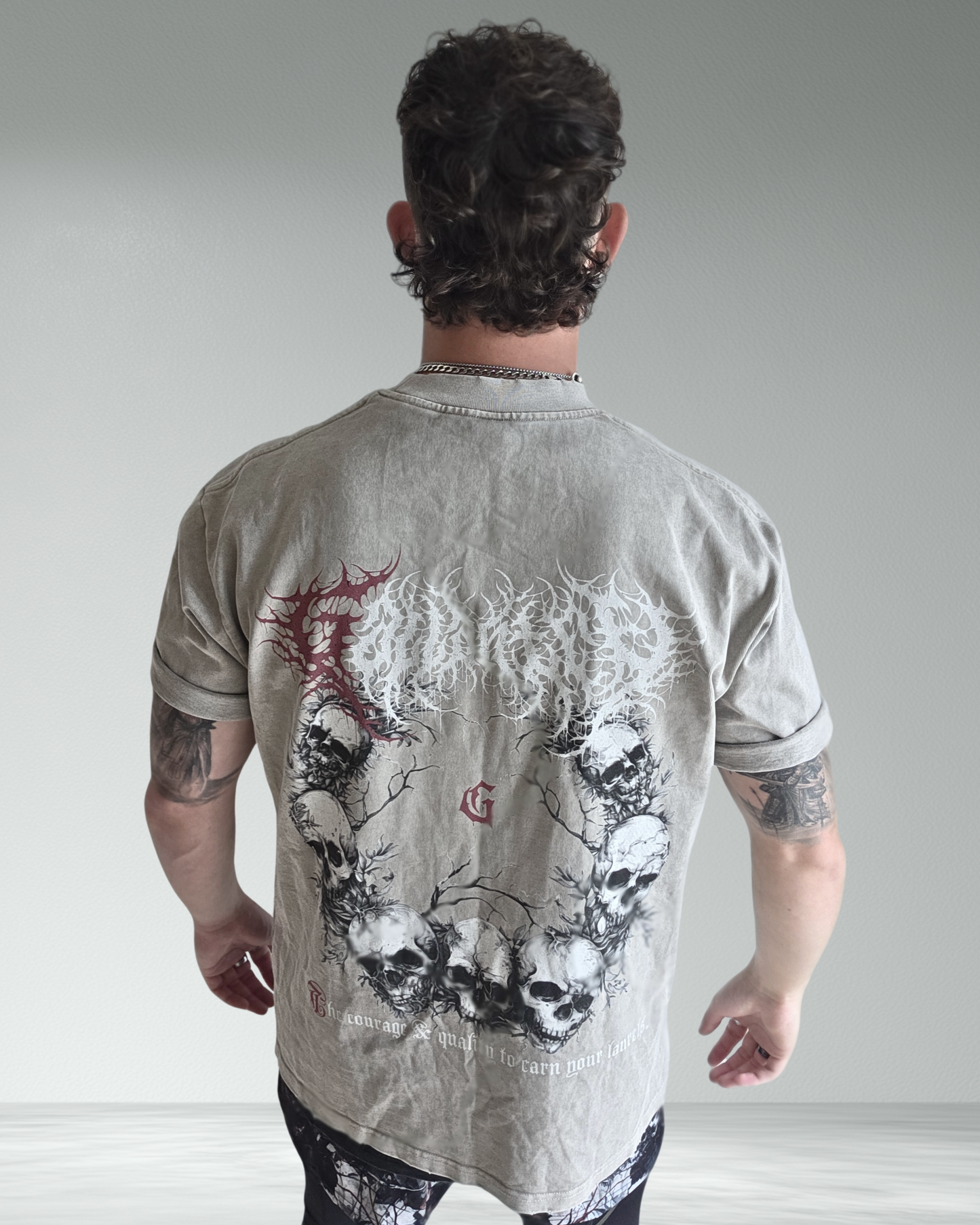 Deathcore heavyweight vintage wash frayed t