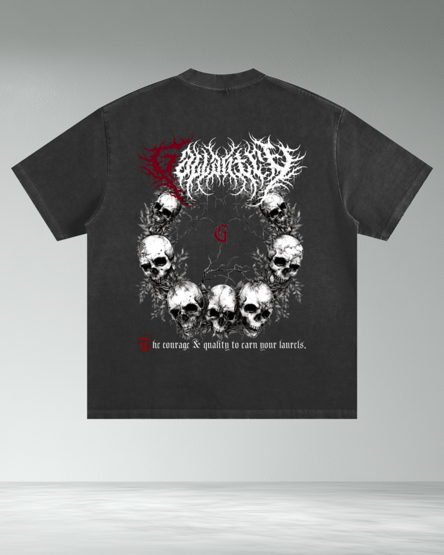 Deathcore heavyweight vintage wash frayed t