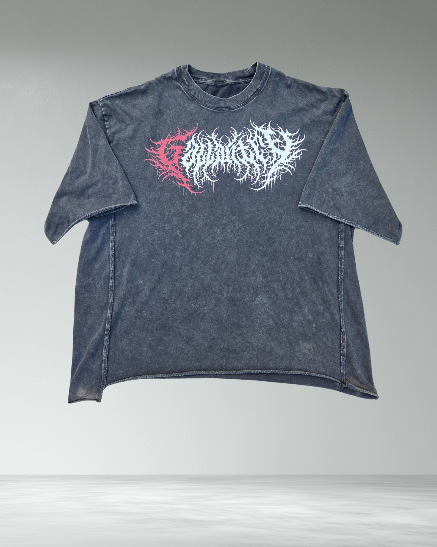 Deathcore raw edge vintage wash boxy t