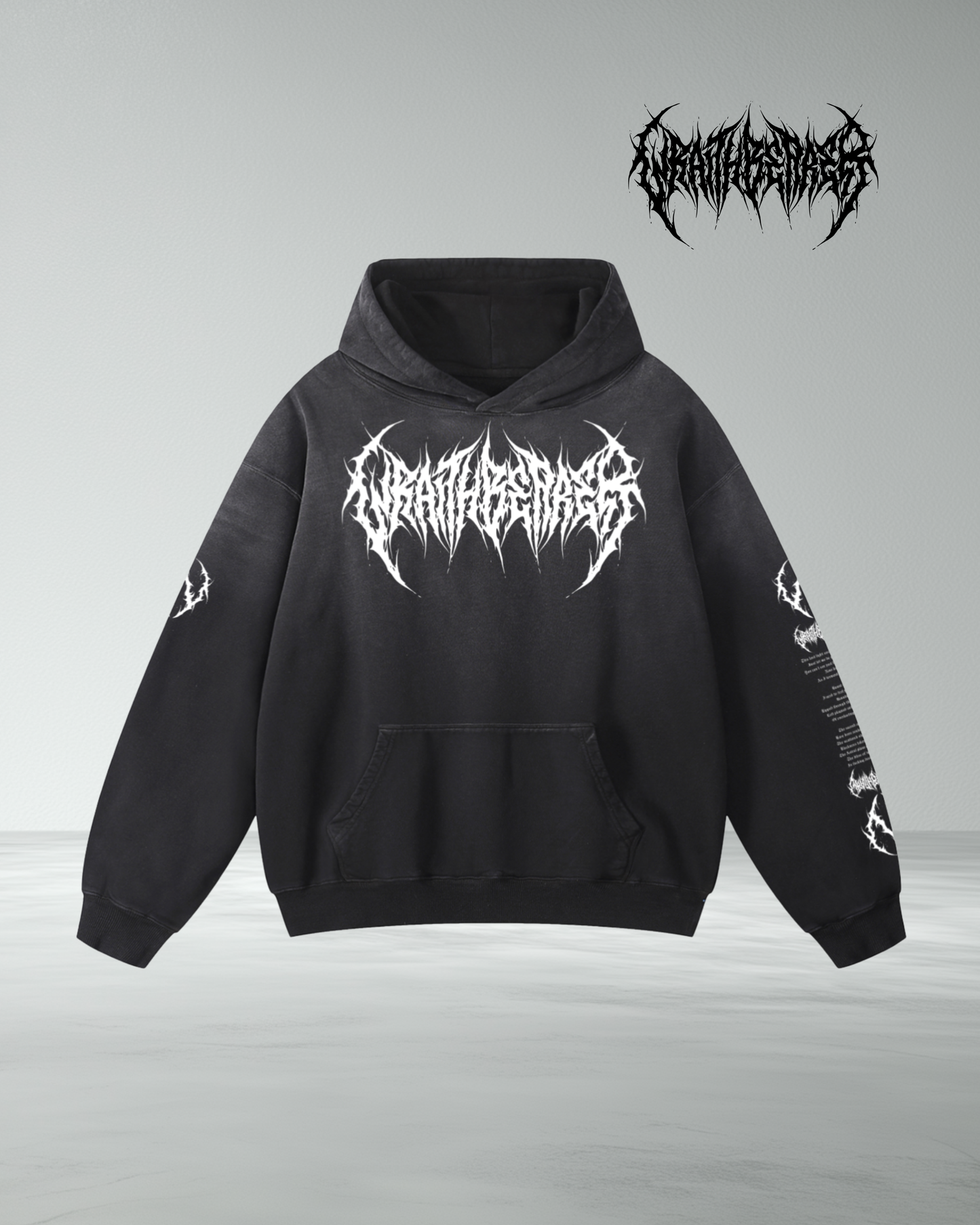 Wraithbearer Heavyweight 'Laydown' Oversized Sleeved Faded Hoodie