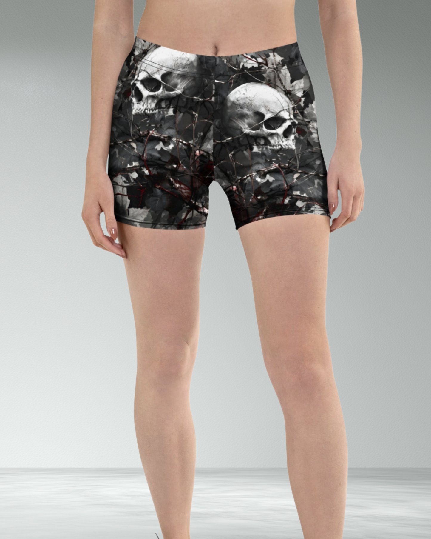 Womens' Skull Camo Gym Shorts
