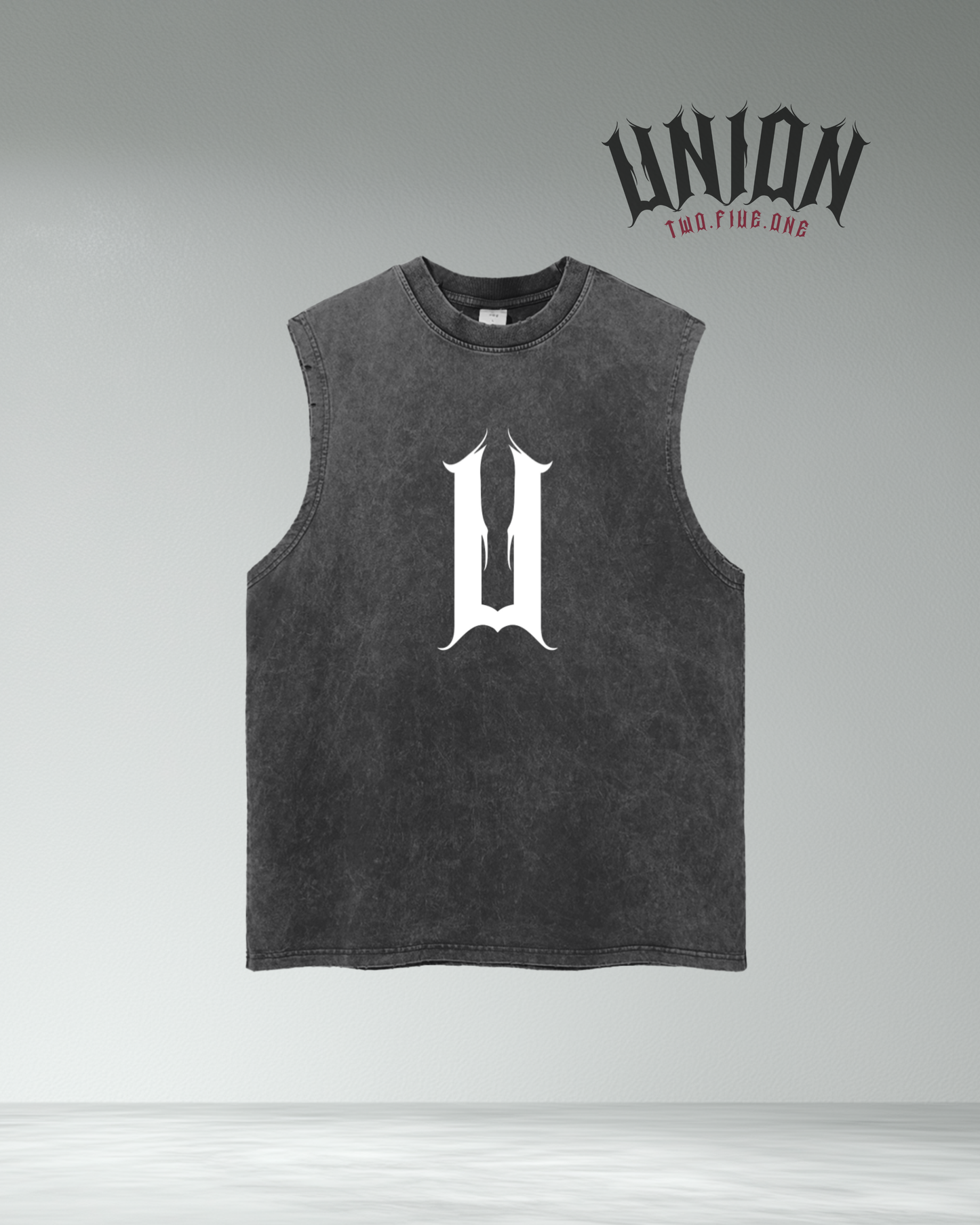 Union251 Vintage Wash Frayed Hem 'U' Tank