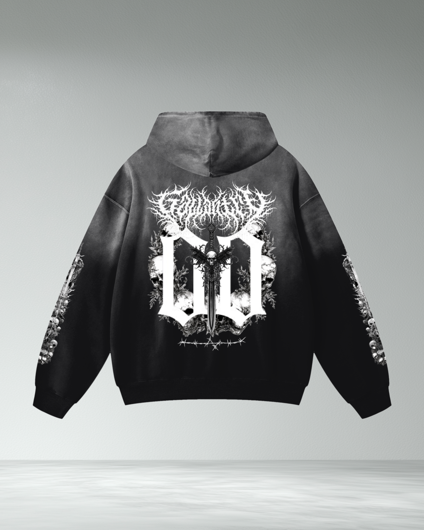 Heavyweight Oversized Sleeved Faded Hoodie