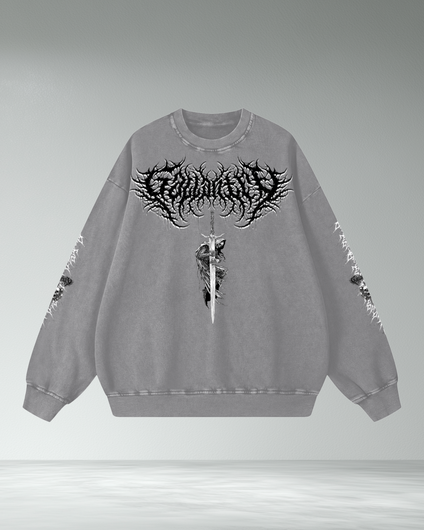 Deathcore vintage wash oversized sweater