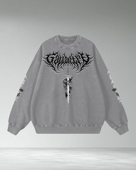 Deathcore vintage wash oversized sweater
