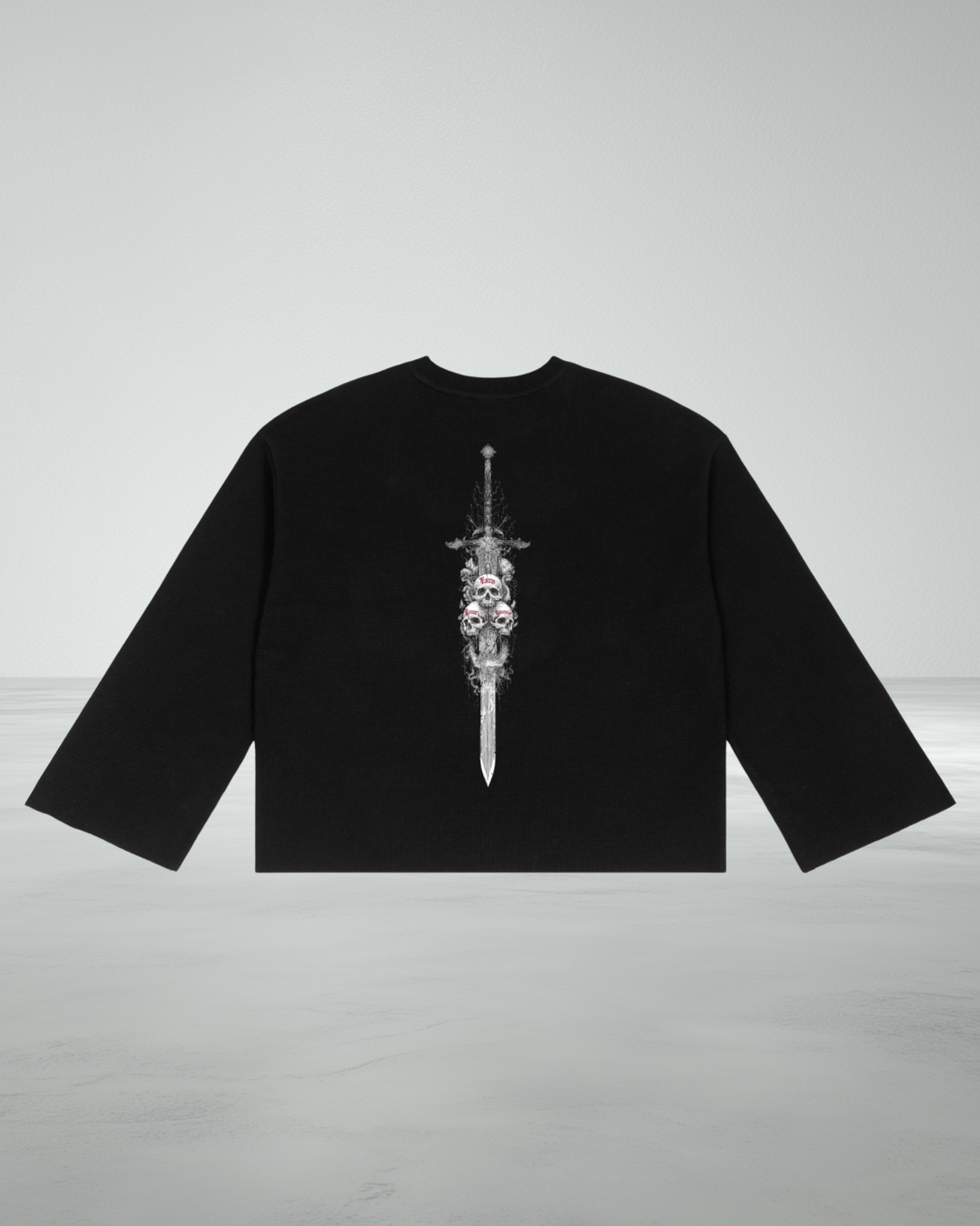 Long Sleeve Waffle 'EYL' Raw Hem T