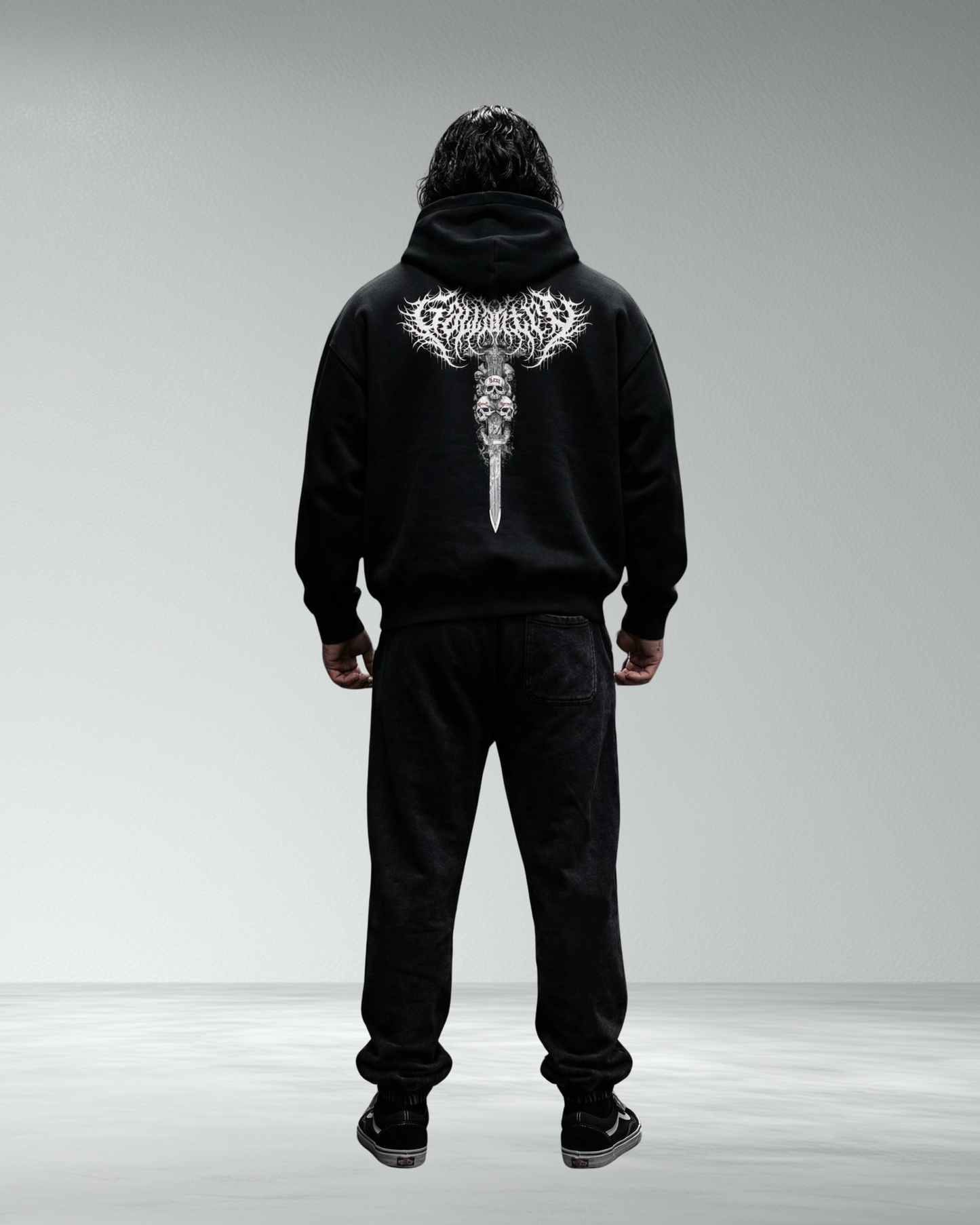 Faded Two-Way Zipped 'EYL' Boxy Fleece Hoodie