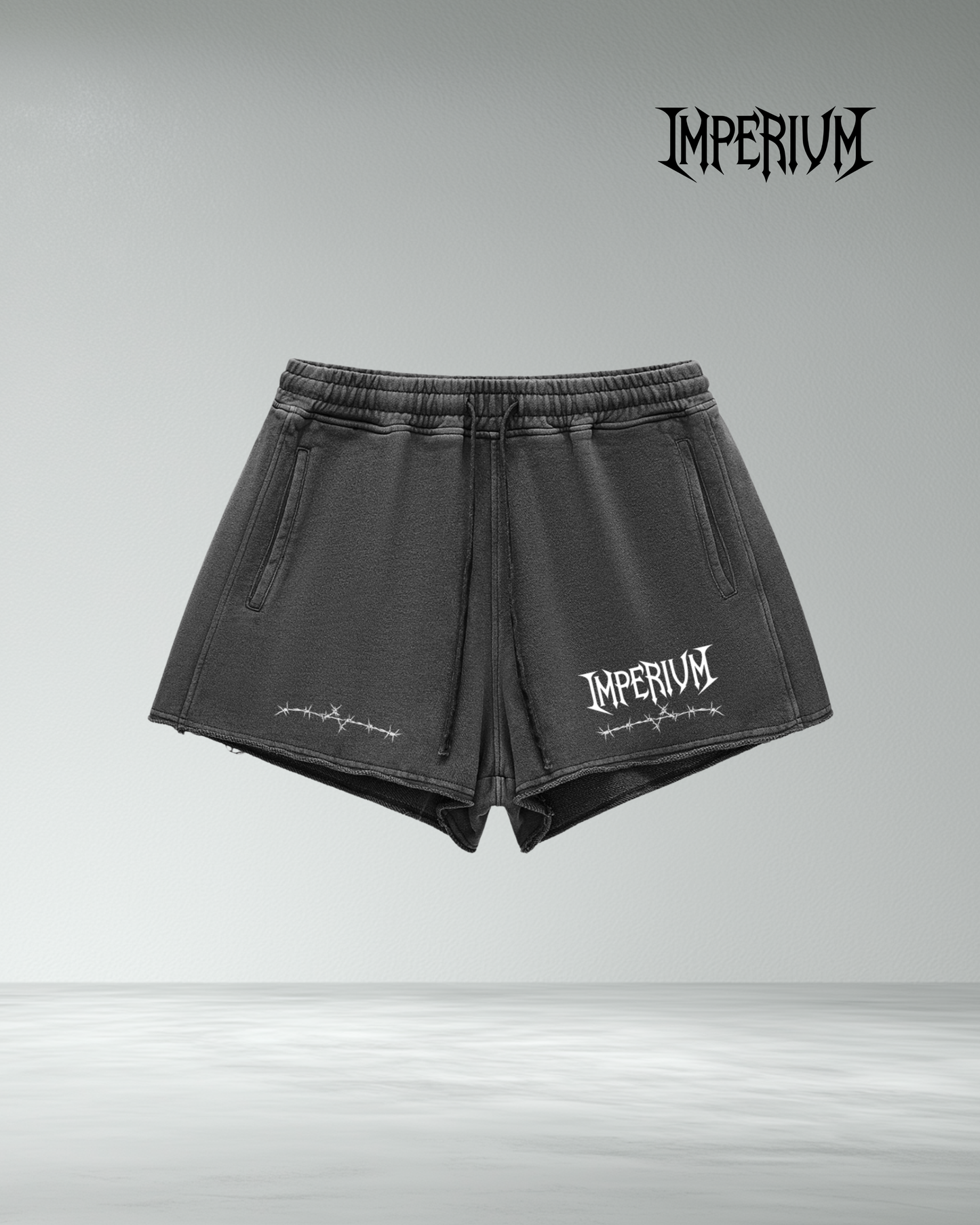 Imperium Womens Vintage Wash Raw Hem Shorts