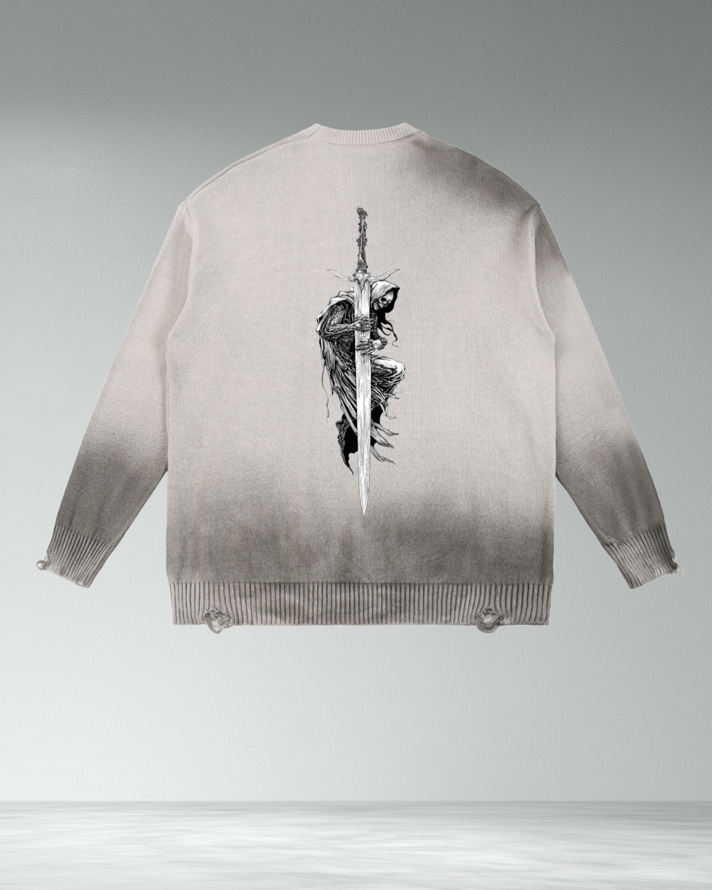 Deathcore oversized distressed knit sweater