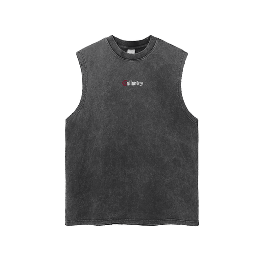 Classic 'Subtle' snow wash frayed hem tank