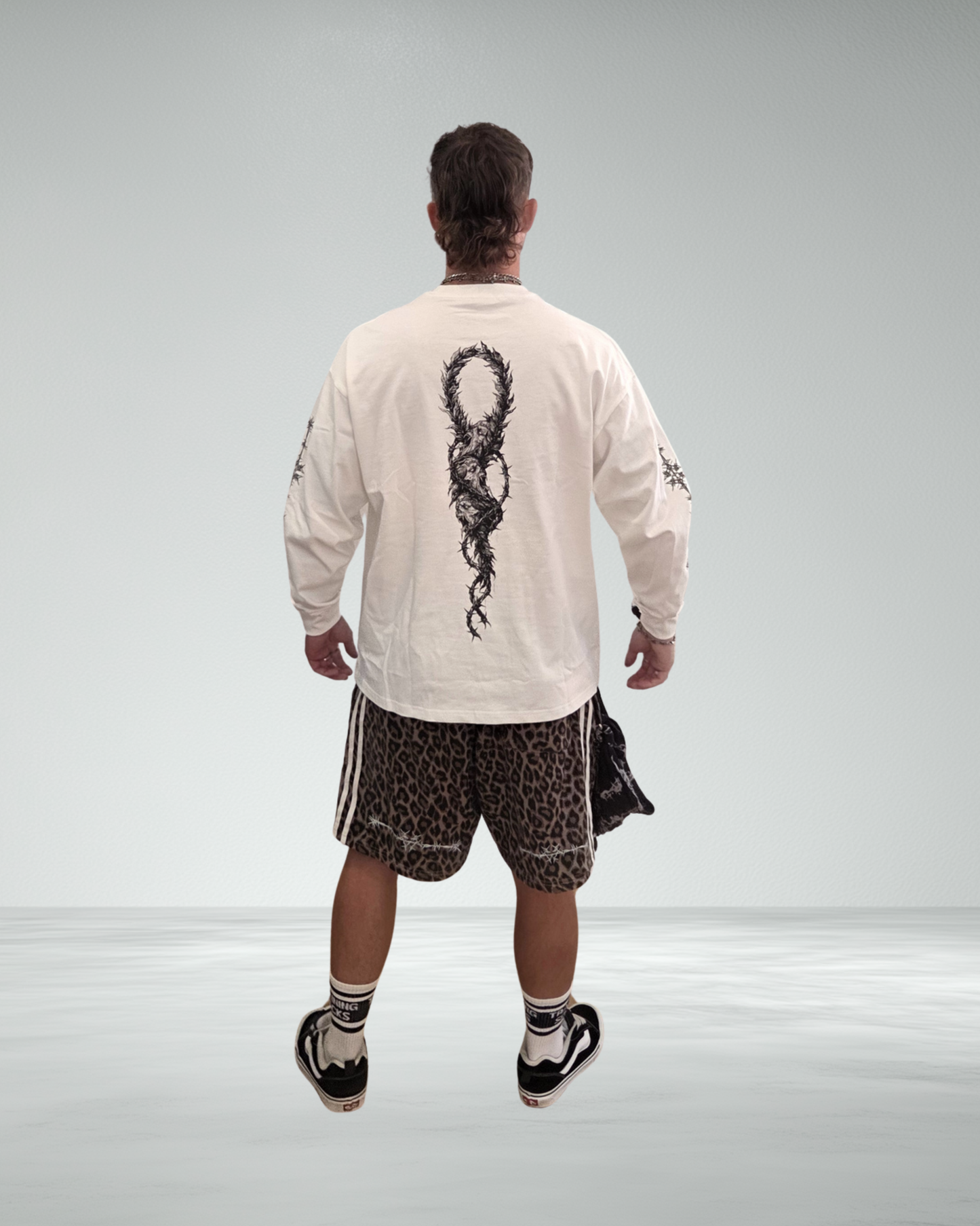 Oversized Long Sleeve Barbed 'EYL' T