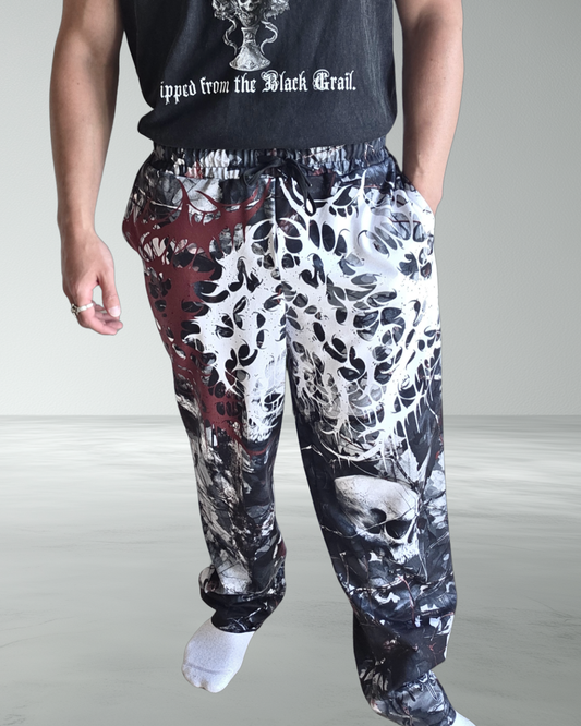 Deathcore lightweight skull camo joggers