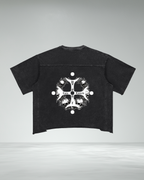 Vintage Wash Raw Hem 'EYL' Boxy T