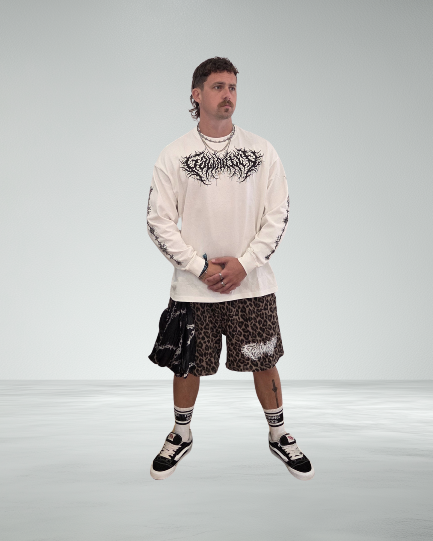 Oversized Long Sleeve Barbed 'EYL' T
