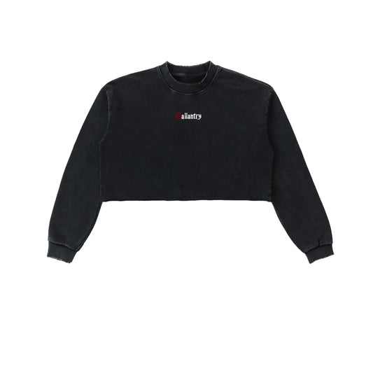 Classic snow washed raw edge cropped sweatshirt - Studio Gallantry
