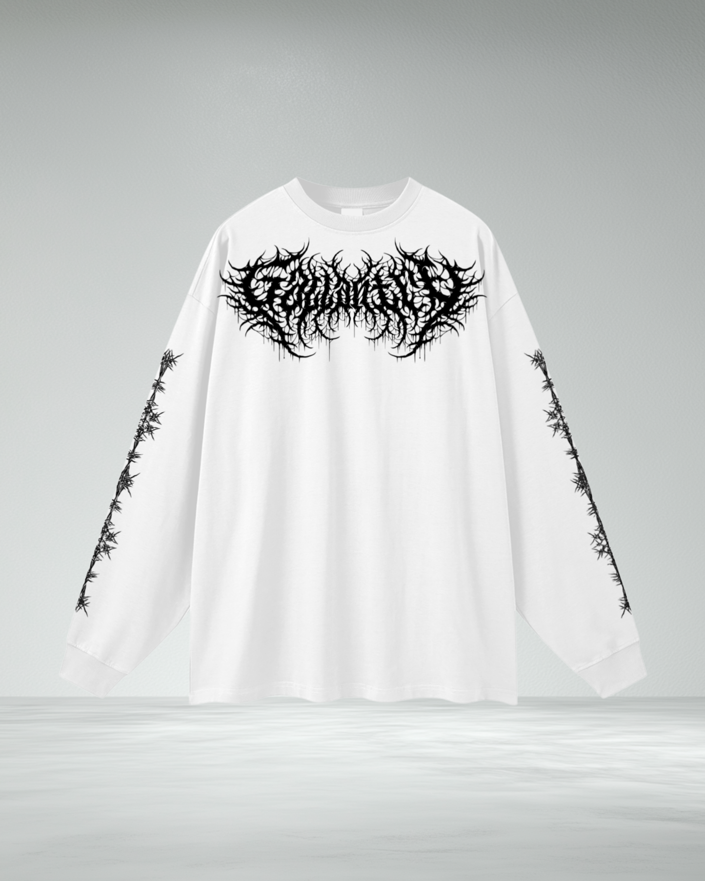 Oversized Long Sleeve Barbed 'EYL' T