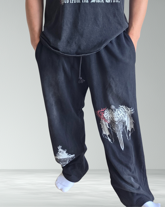 Deathcore 'Soulforged' faded wash loose fit joggers