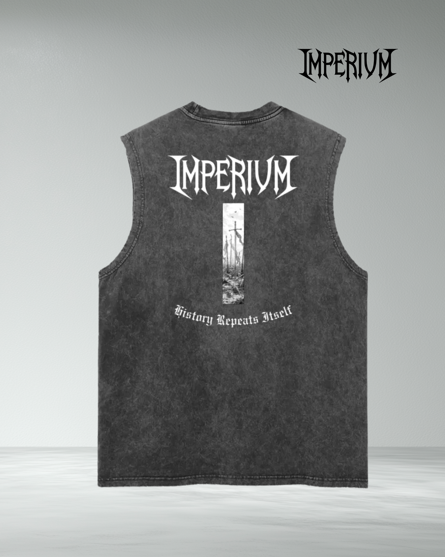 Imperium Vintage Wash 'History Repeats' Frayed Hem Tank