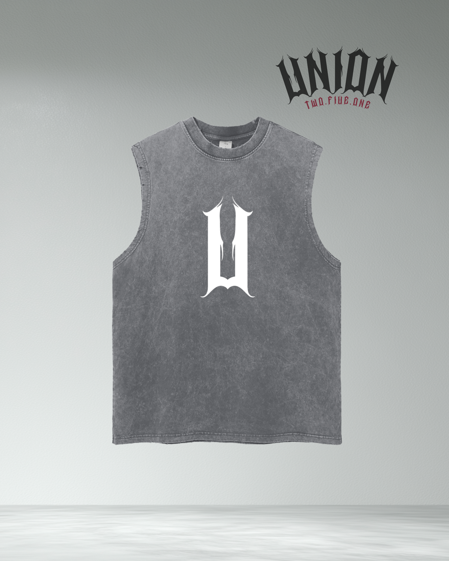 Union251 Vintage Wash Frayed Hem 'U' Tank