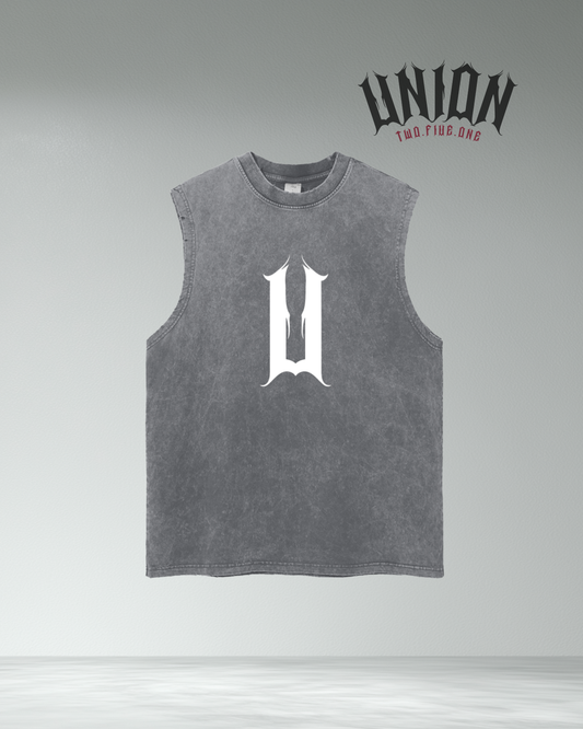 Union251 Vintage Wash Frayed Hem 'U' Tank