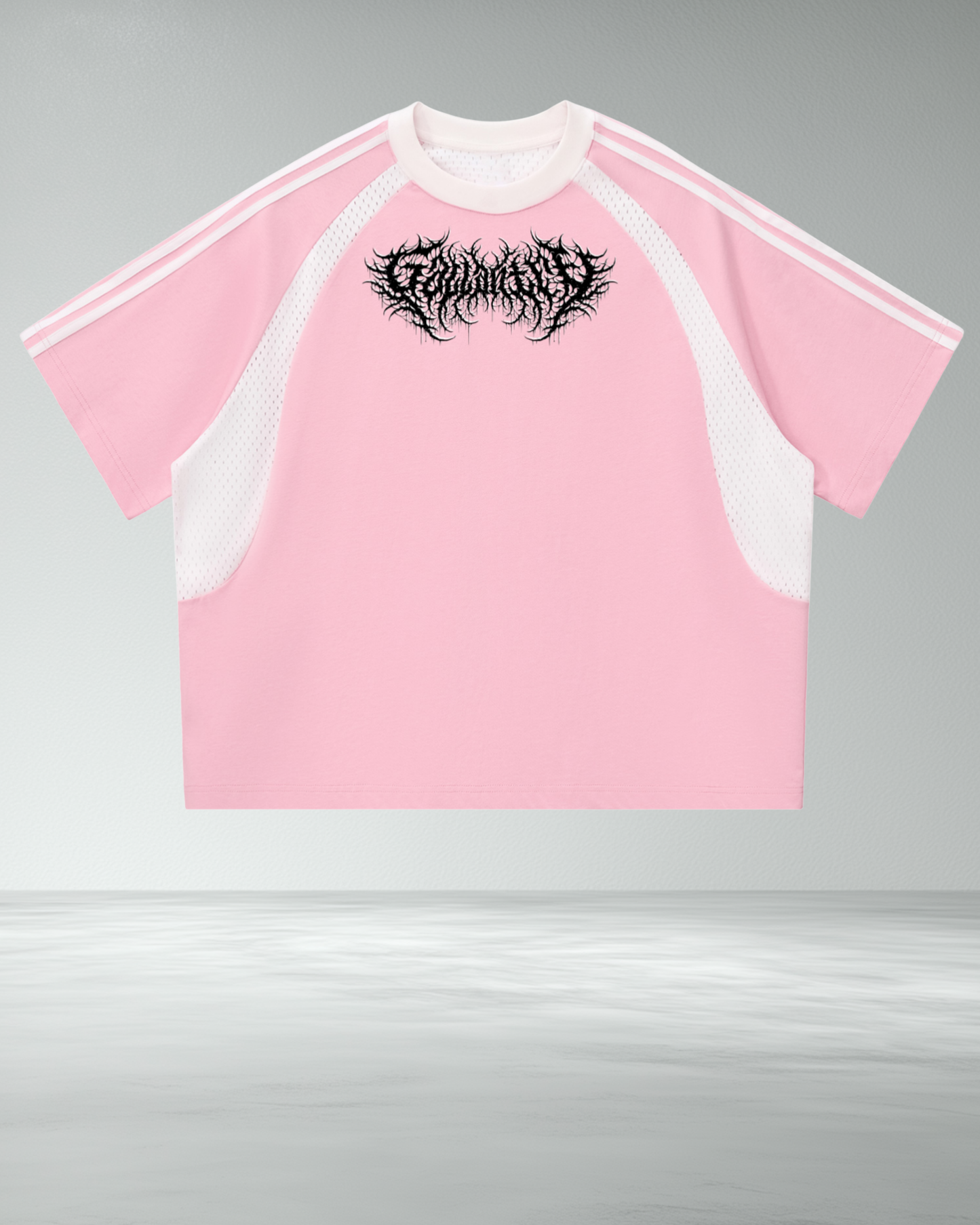 Oversized Striped Mesh T