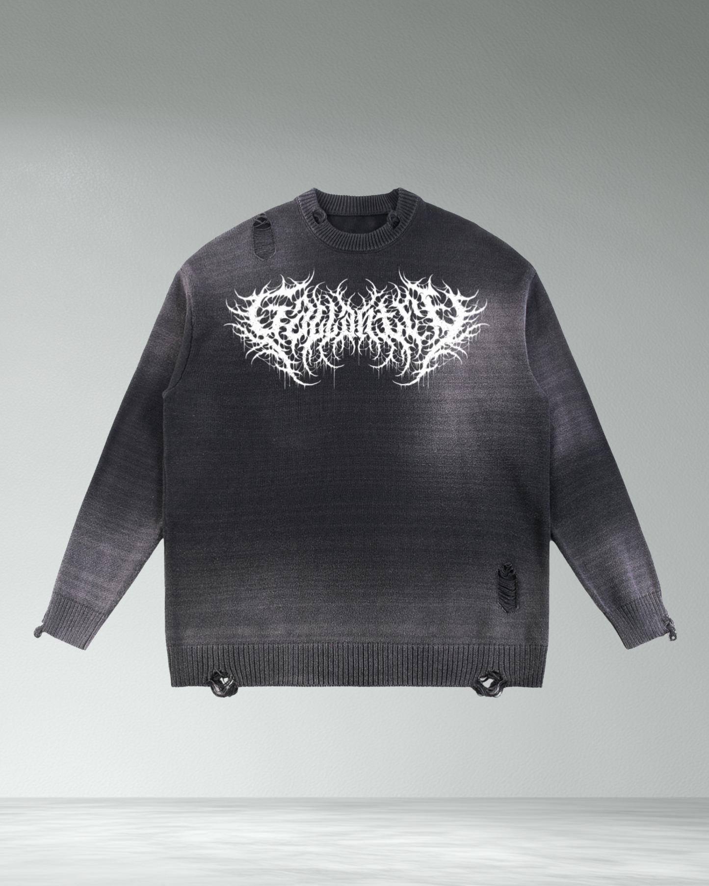 Deathcore oversized distressed knit sweater