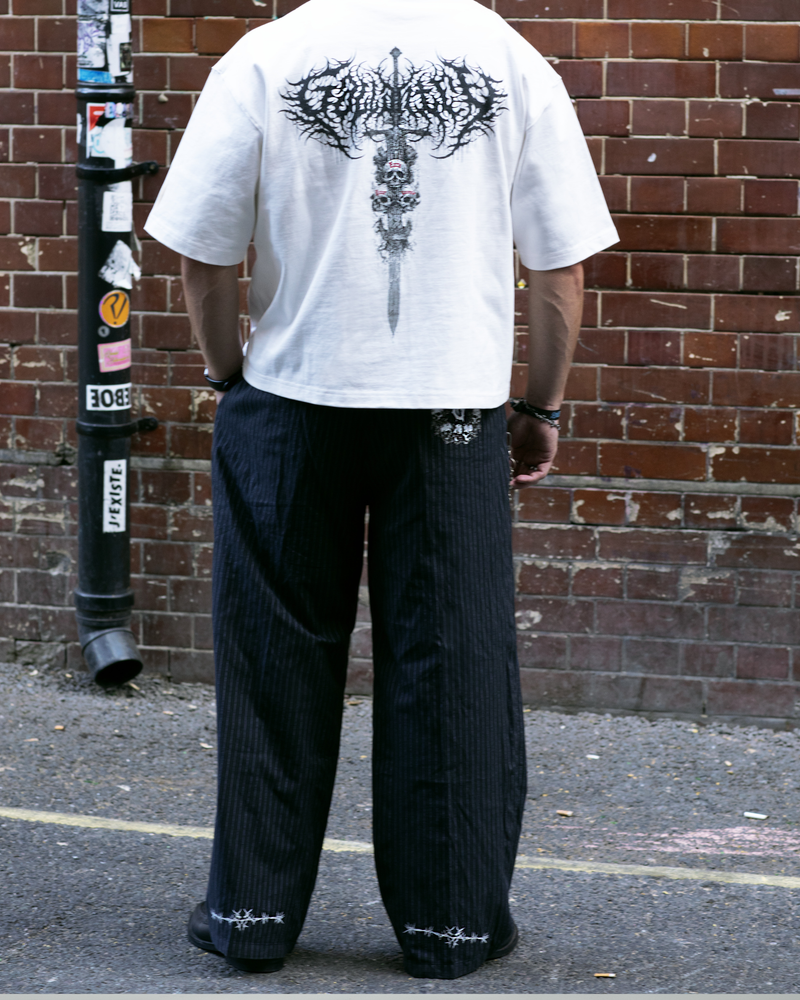 Striped Pleated Lightweight Trousers