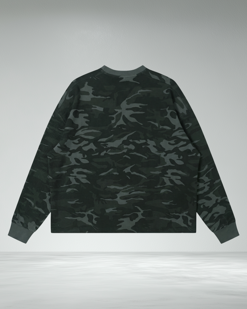 Boxy Camo Waffle Longsleeve T