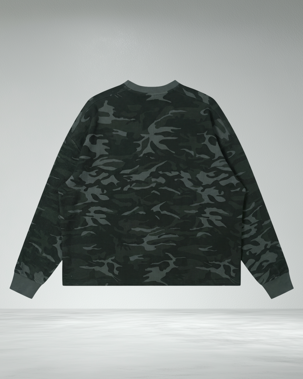 Boxy Camo Waffle Longsleeve T