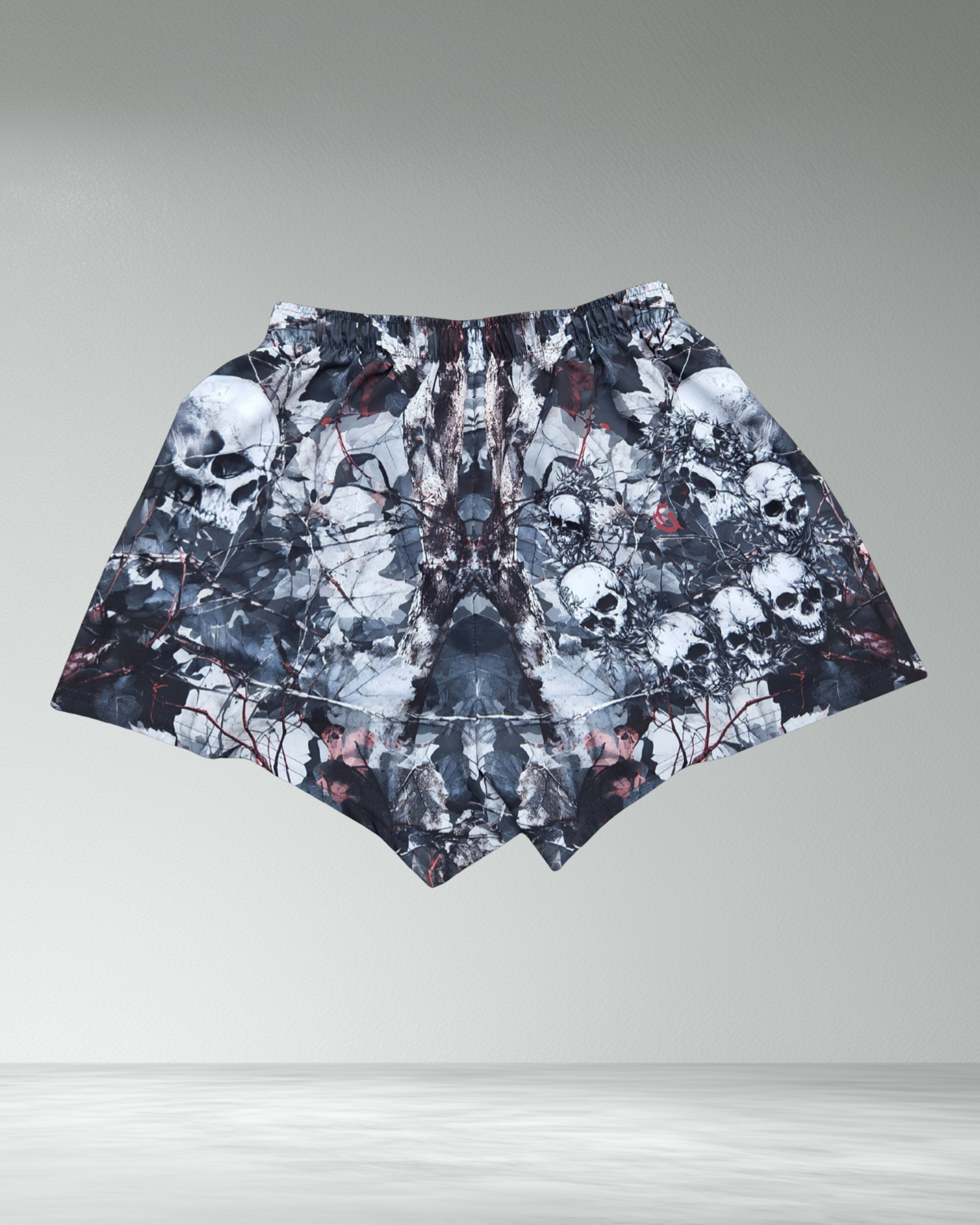Deathcore skull camo training shorts