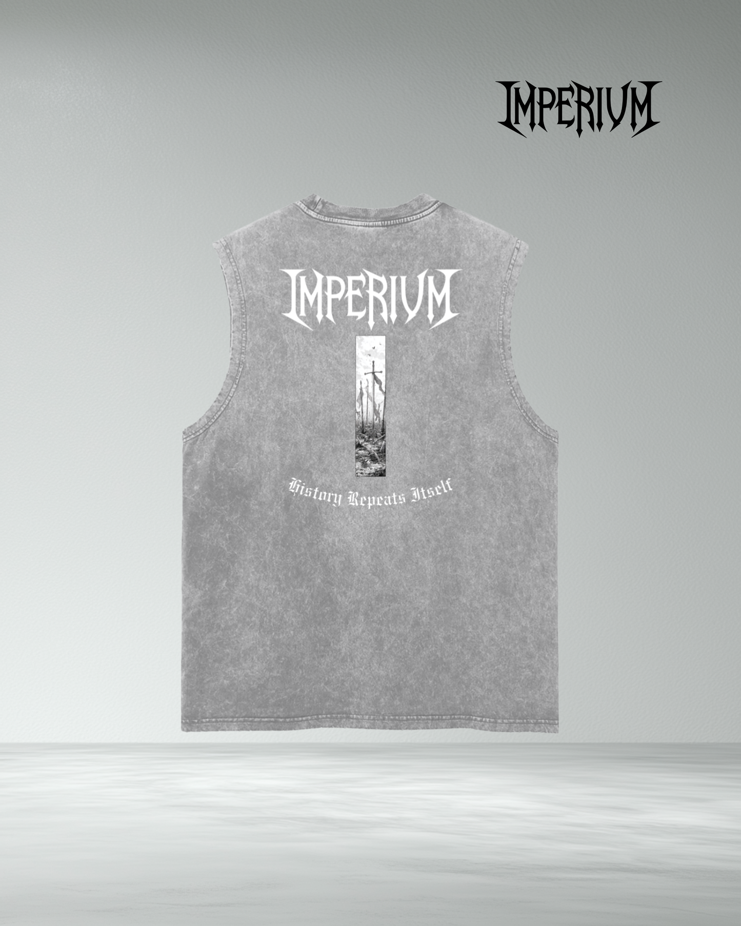 Imperium Vintage Wash 'History Repeats' Frayed Hem Tank