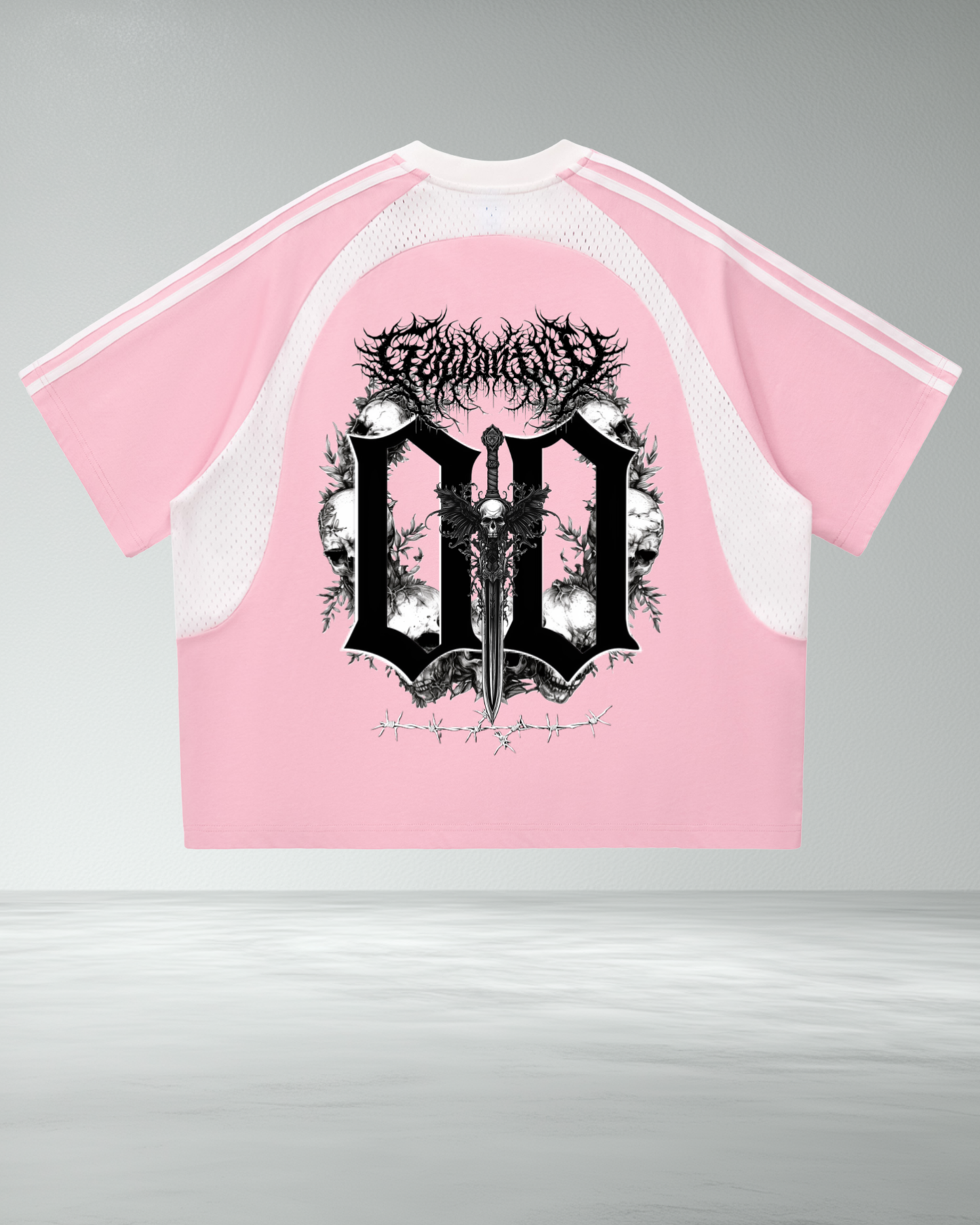 Oversized Striped Mesh T