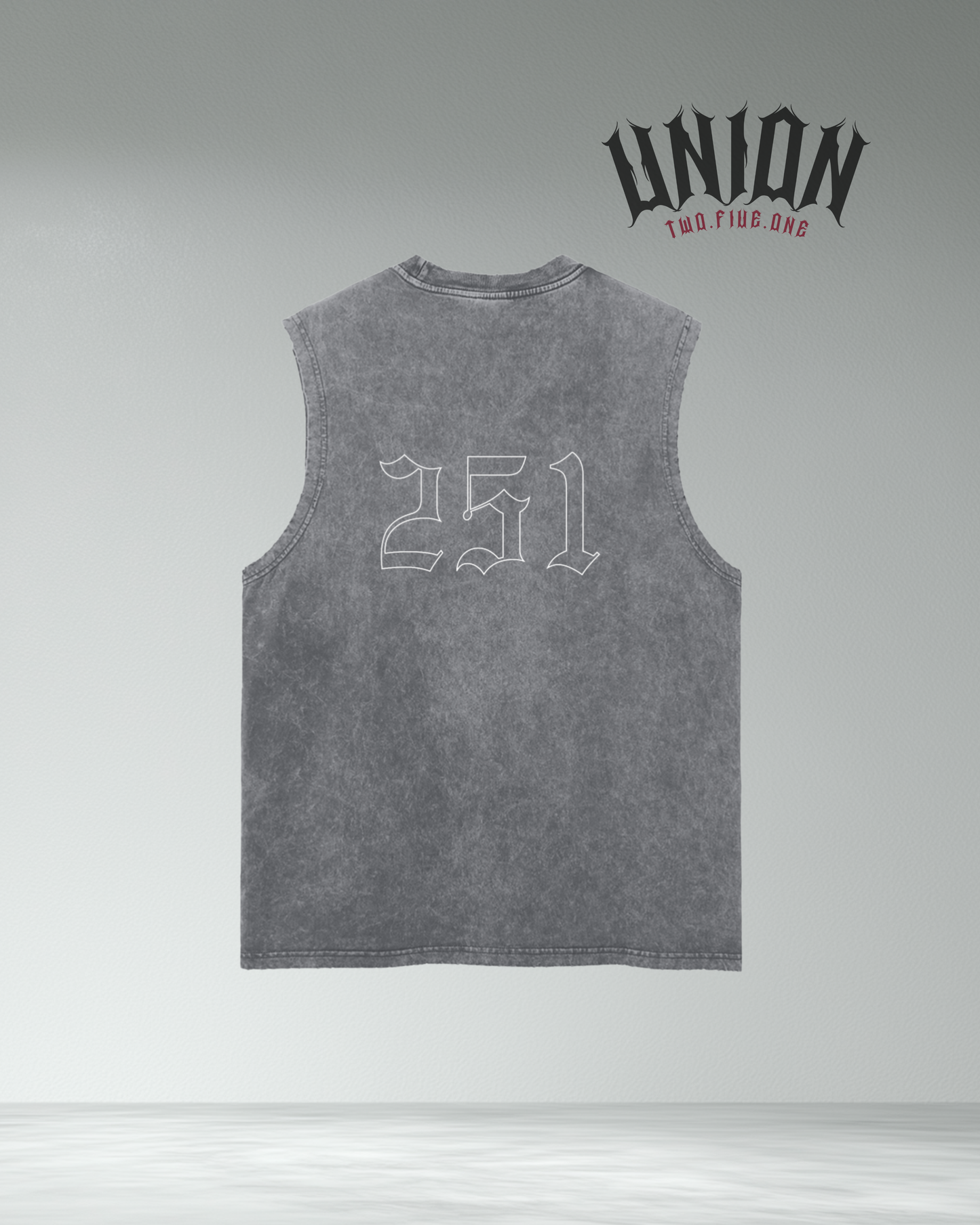 Union251 Vintage Wash Frayed Hem 'U' Tank