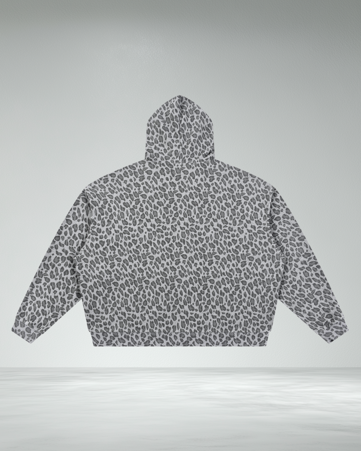 Waffle Leopard Two-Way Zip Hoodie