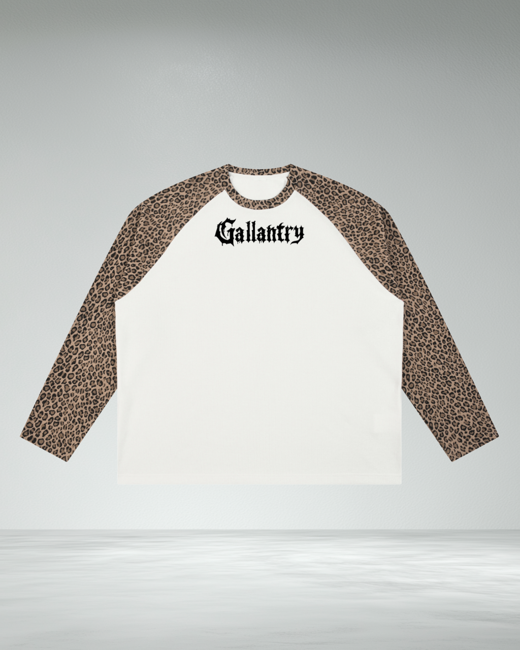 Leopard Contrast Waffle Longsleeve t