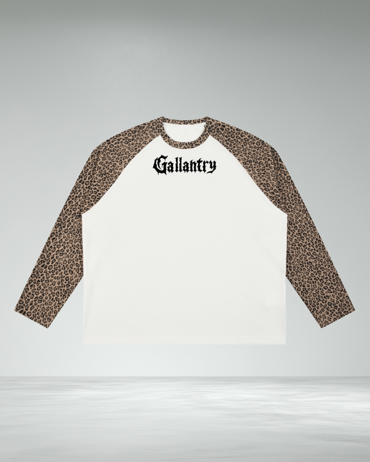Leopard Contrast Waffle Longsleeve t