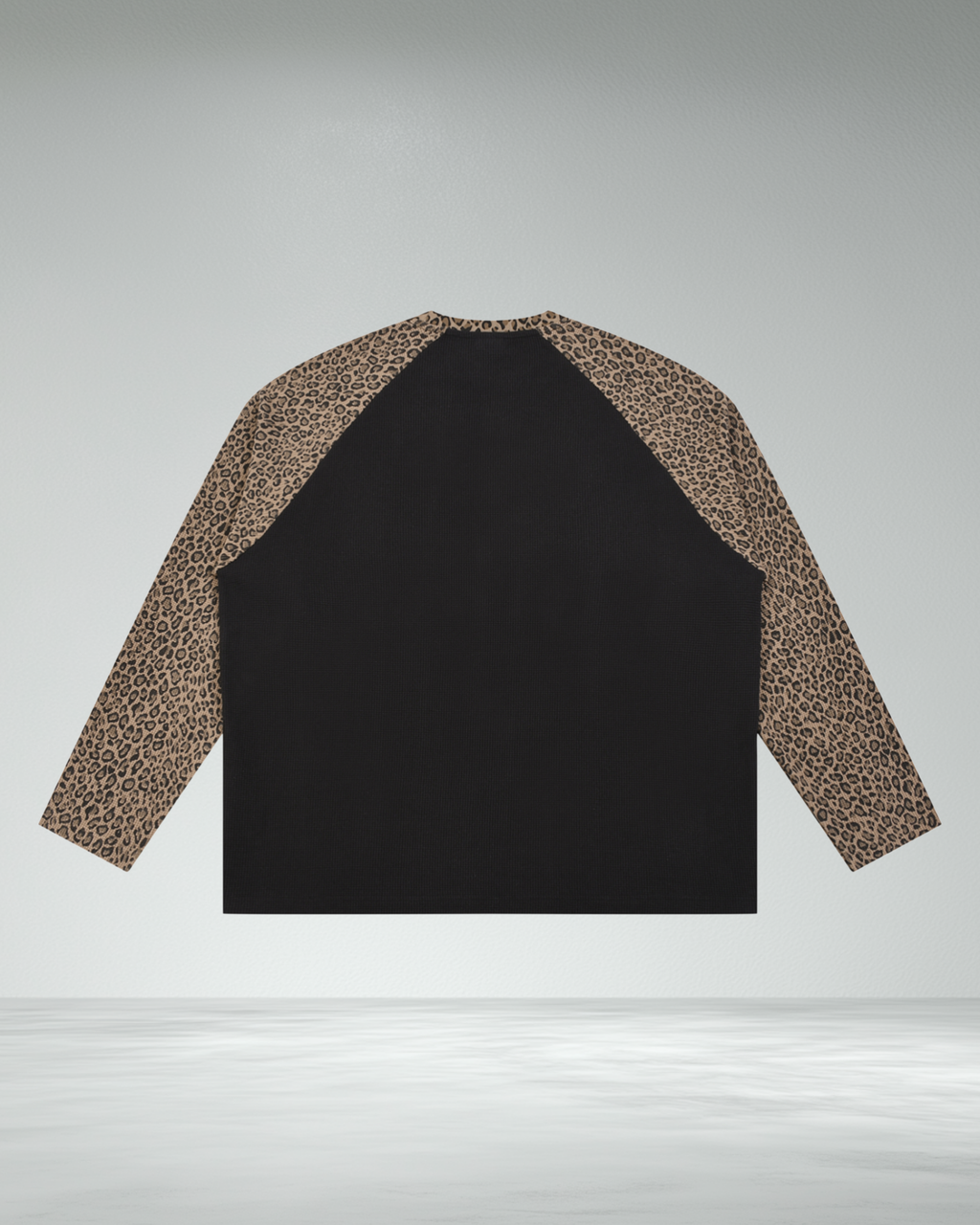 Leopard Contrast Waffle Longsleeve t