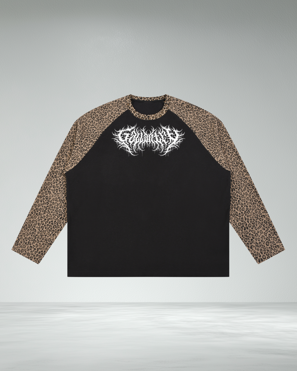 Leopard Contrast Waffle Longsleeve t