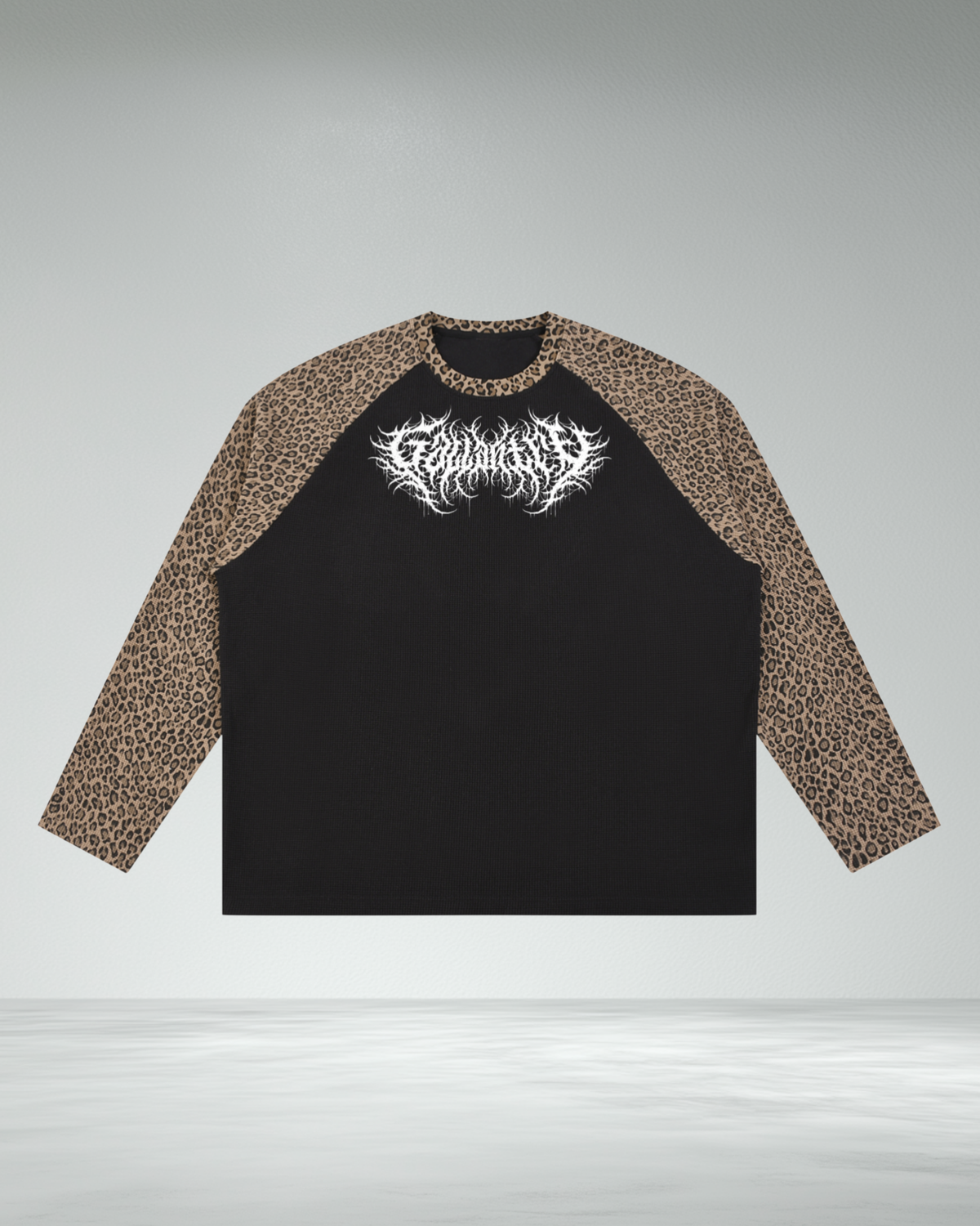 Leopard Contrast Waffle Longsleeve t