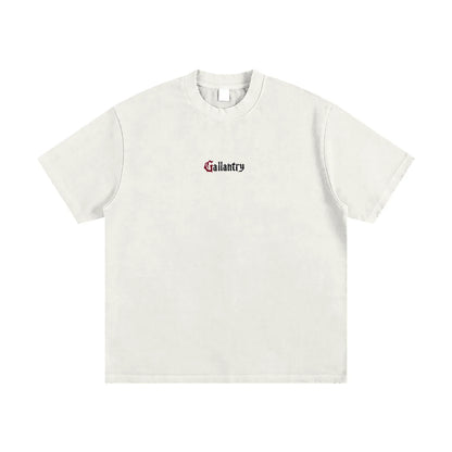 Classic heavyweight vintage washed frayed t - Studio Gallantry