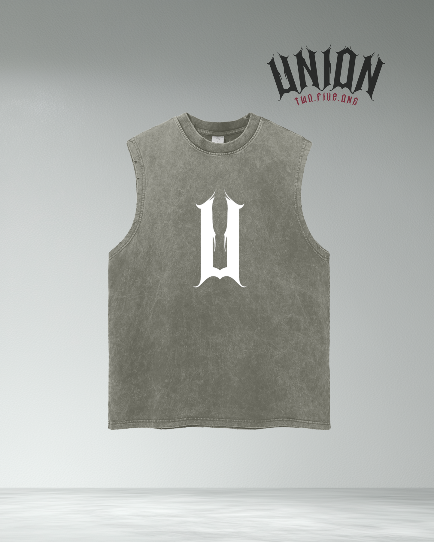 Union251 Vintage Wash Frayed Hem 'U' Tank