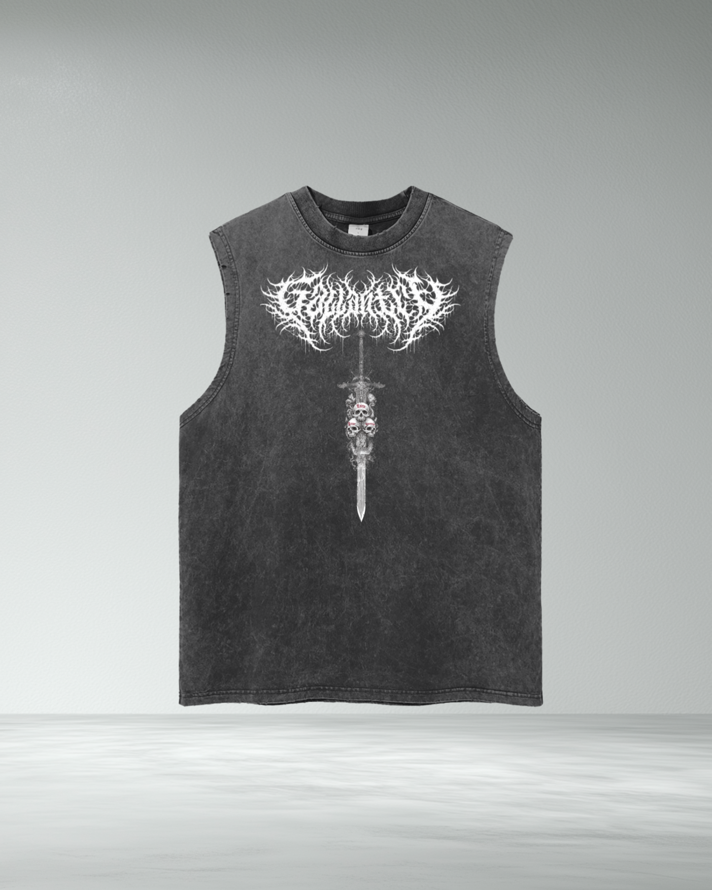 Vintage Wash Frayed Hem 'EYL' tank